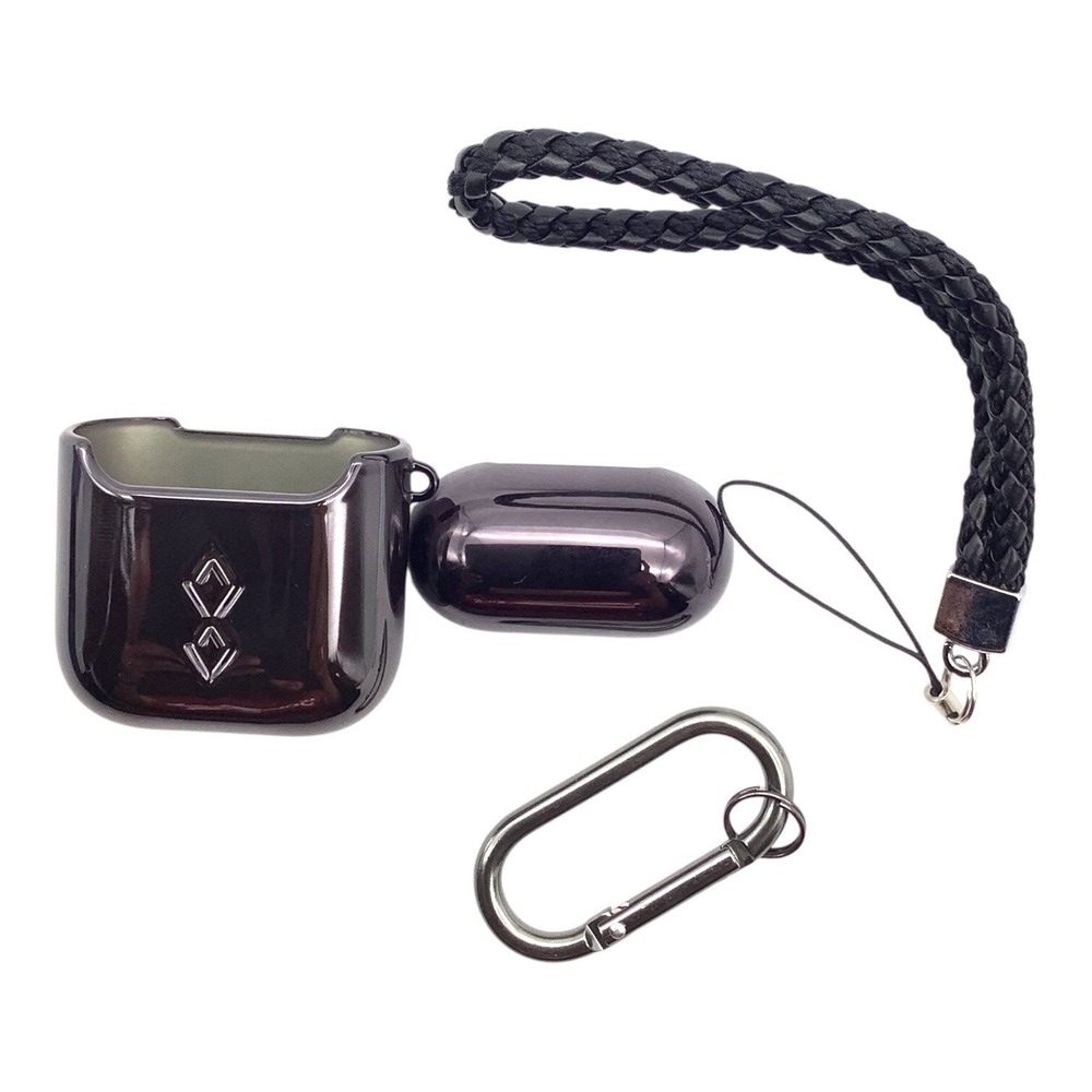 Luxury Plating Protective AirPods Case Cover With Braided Strap & Carabiner Clip